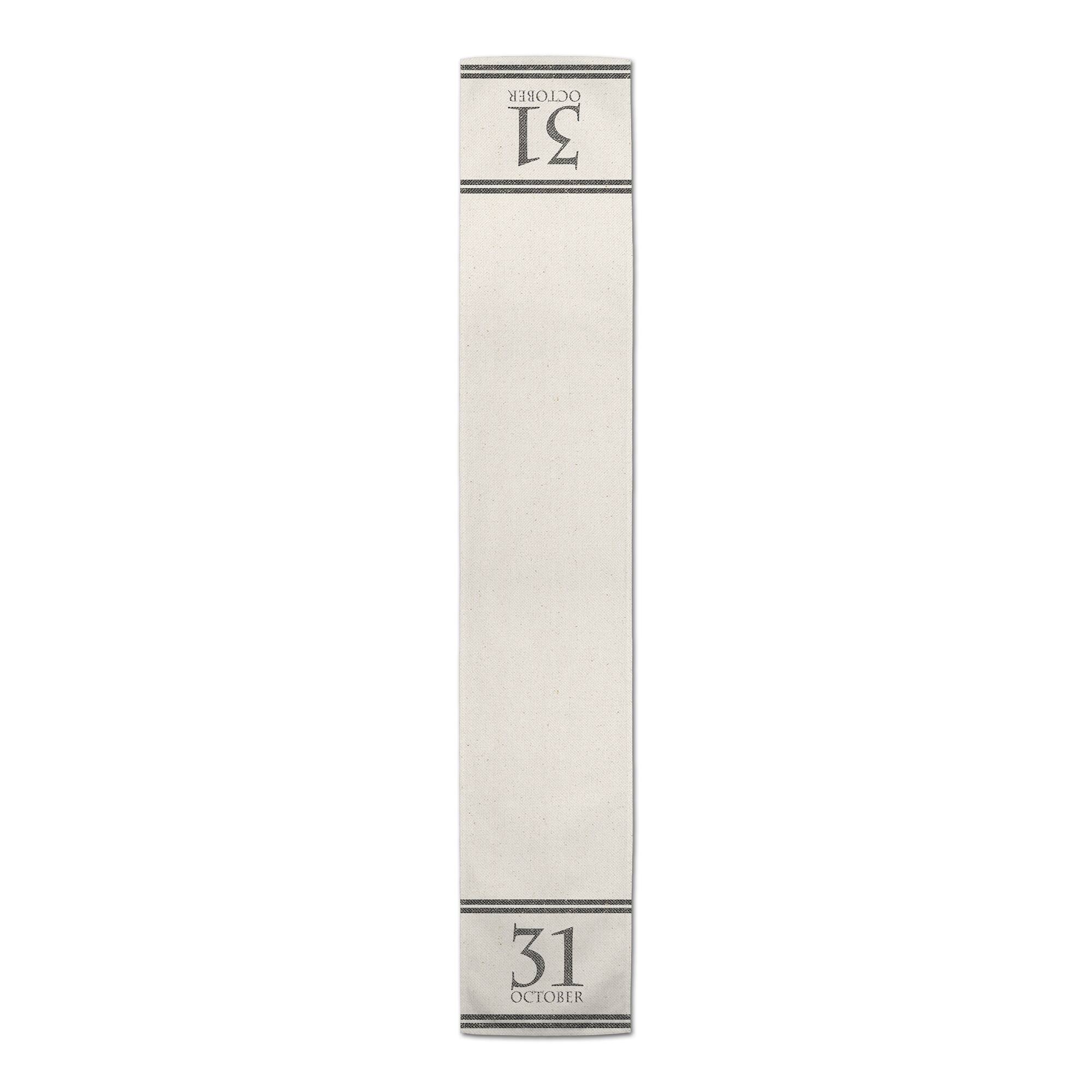 90" Oct Linen Stripes Poly Twill Table Runner